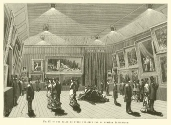 A Museum Room Lit by Electric Light
